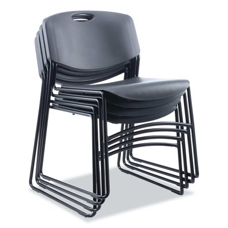 Alera Alera Resin Stacking Chair, Supports Up to 275 lb, Black Seat/Back, Black Base, PK4, 4PK ALECA671